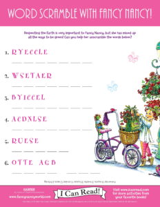 Word Scramble with Fancy Nancy