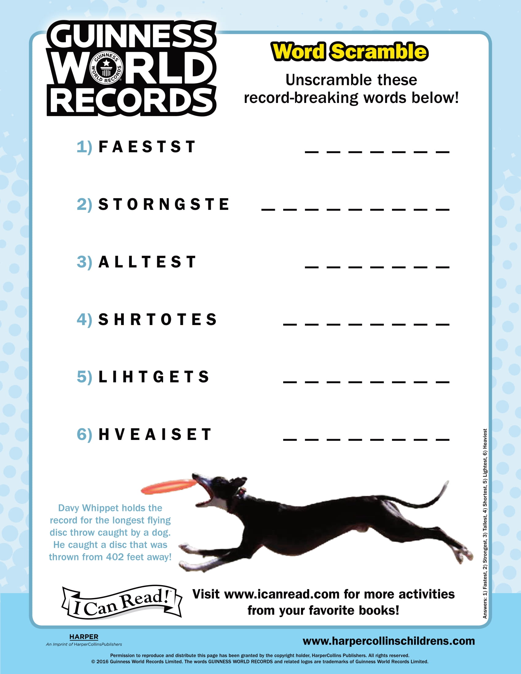 Guinness World Records: Word Scramble