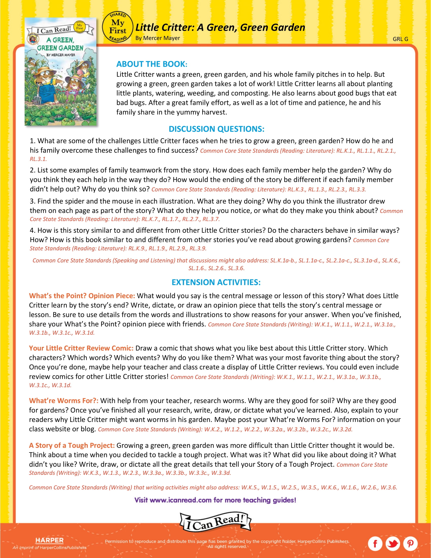 A Green, Green Garden – Teacher’s Guide