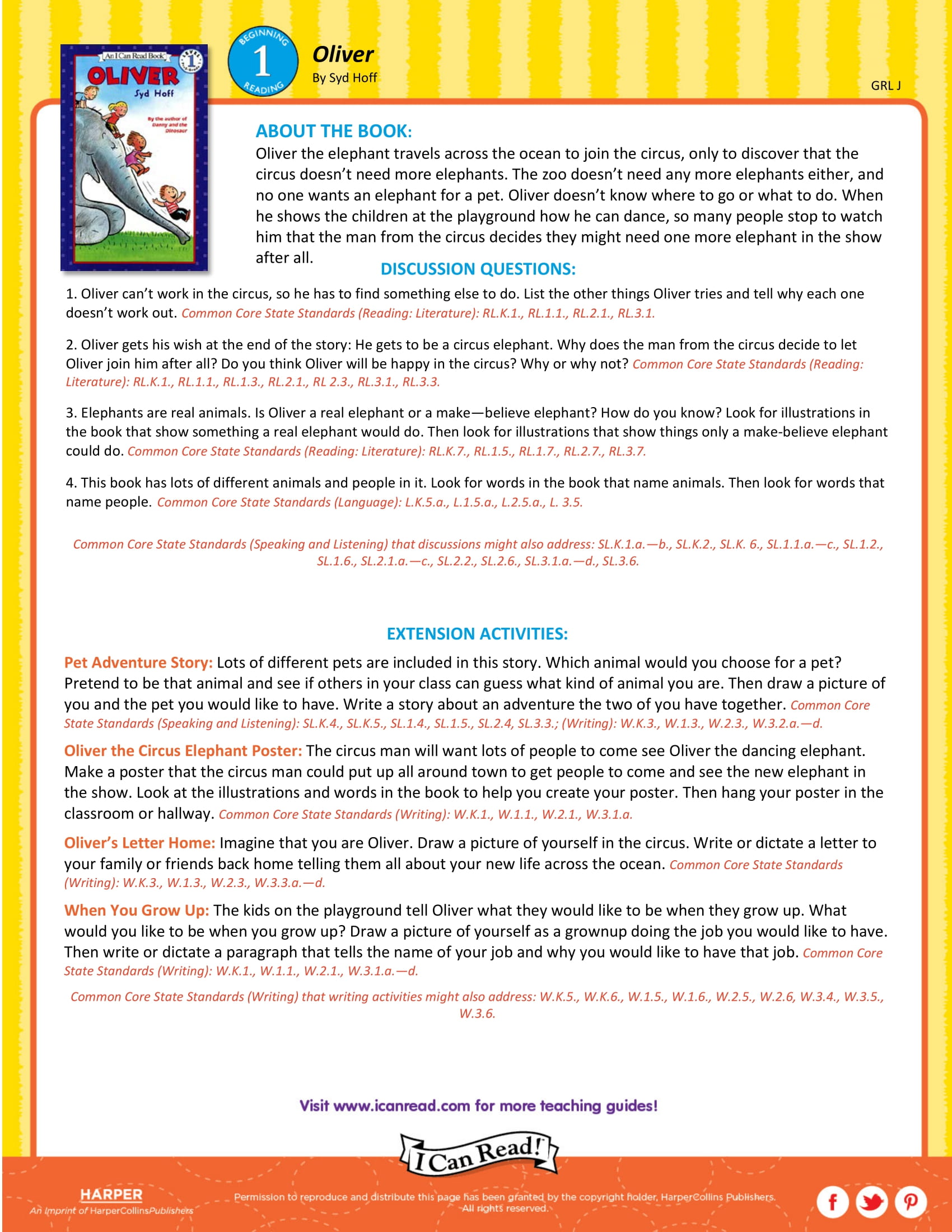 Oliver – Teacher’s Guide