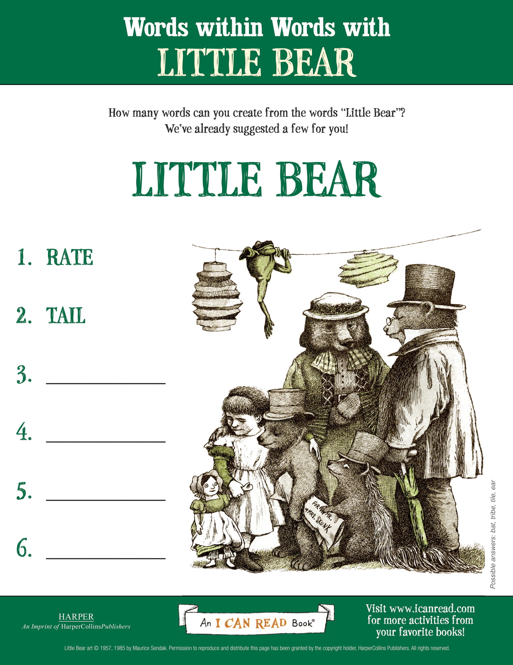 Words within Words with Little Bear