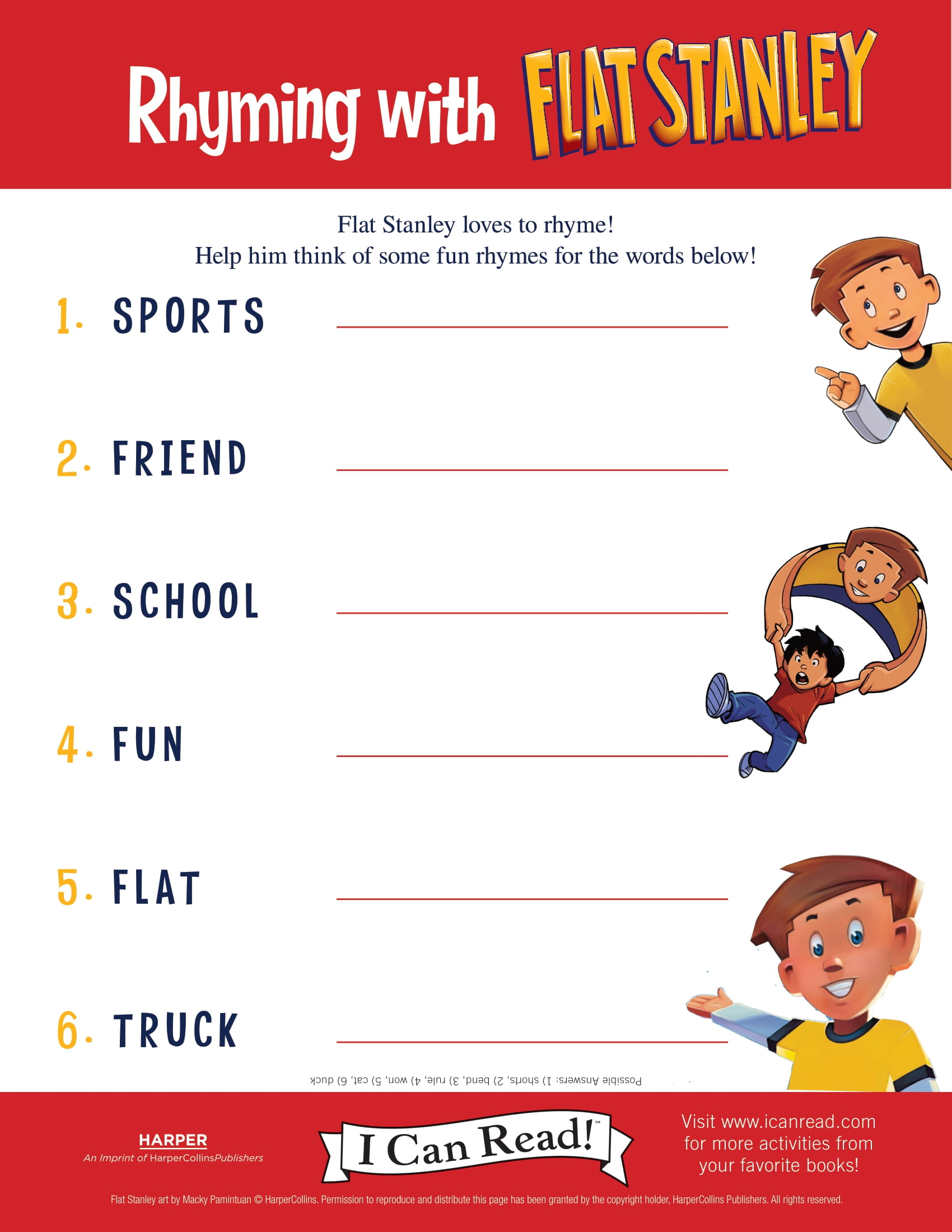Rhyming with Flat Stanley