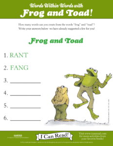 Words within Words with Frog and Toad