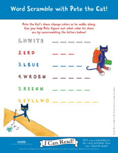 Word Scramble with Pete the Cat