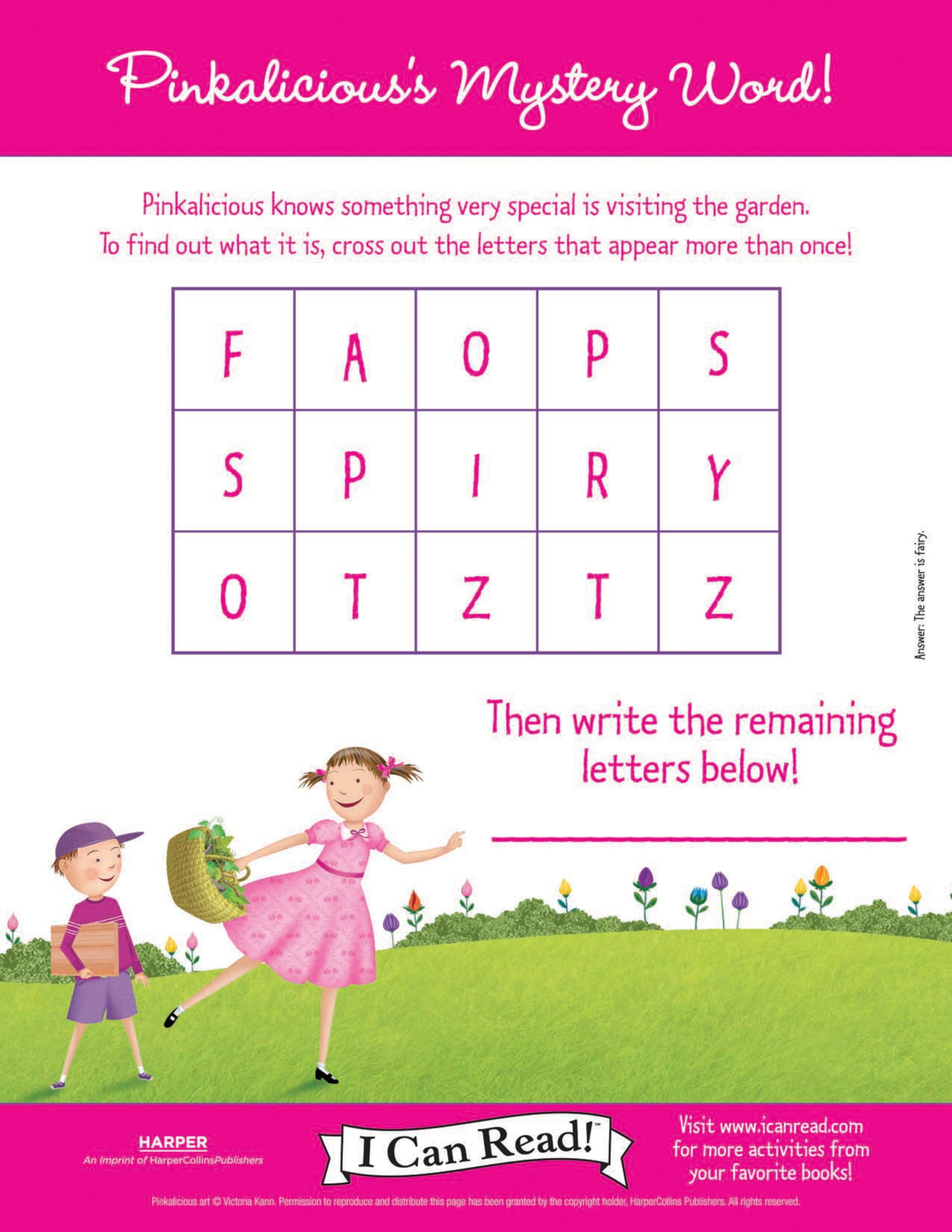 Pinkalicious’ Mystery Word