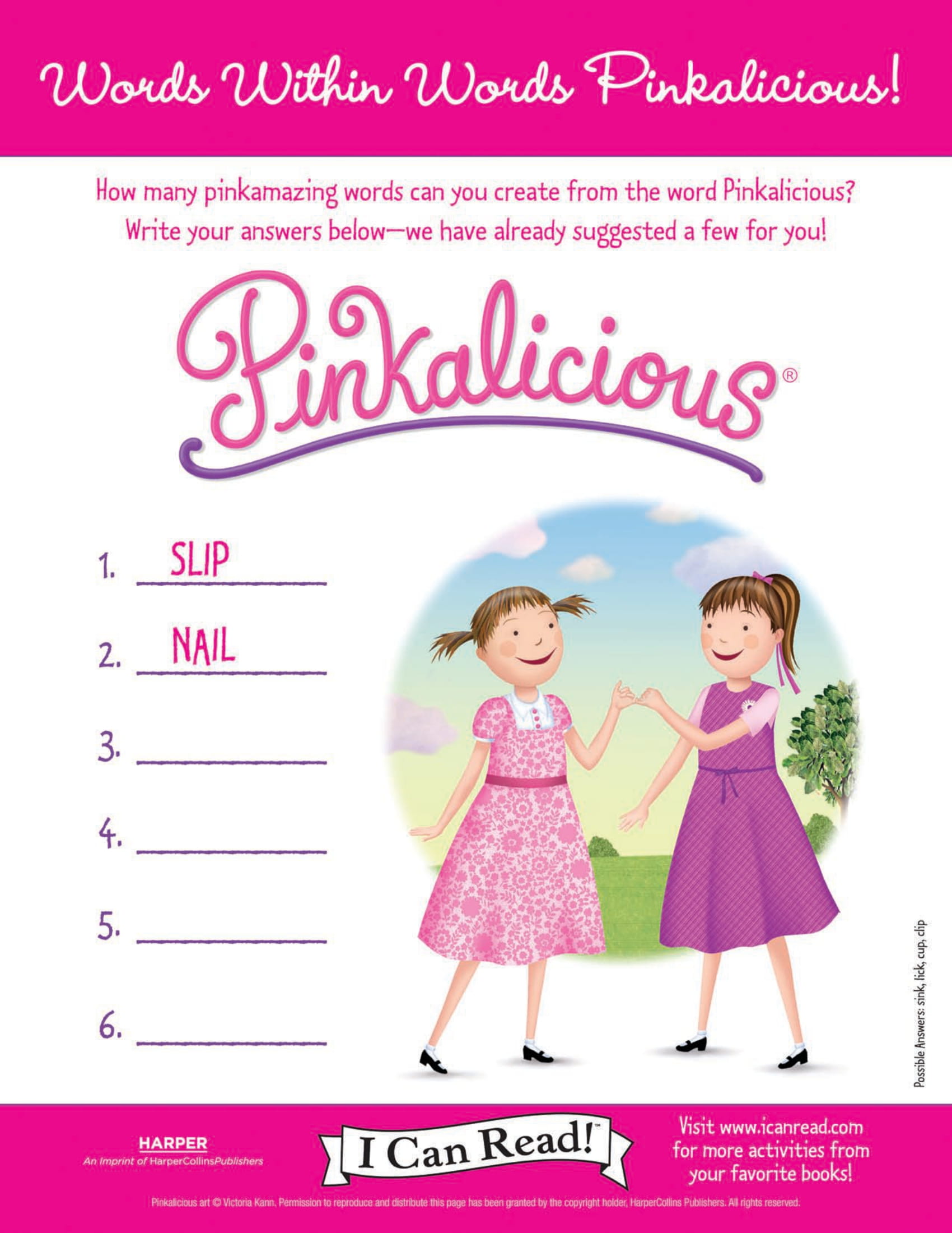 Words within Words with Pinkalicious