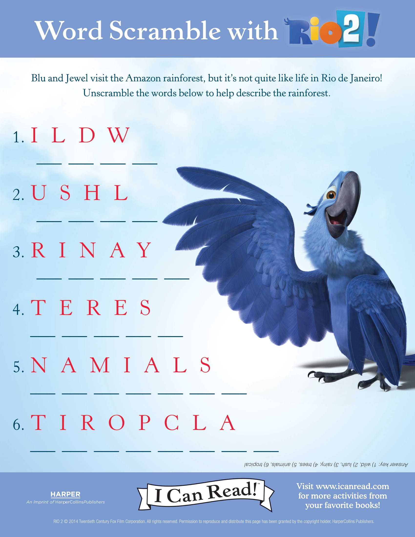 Word Scramble with Rio 2