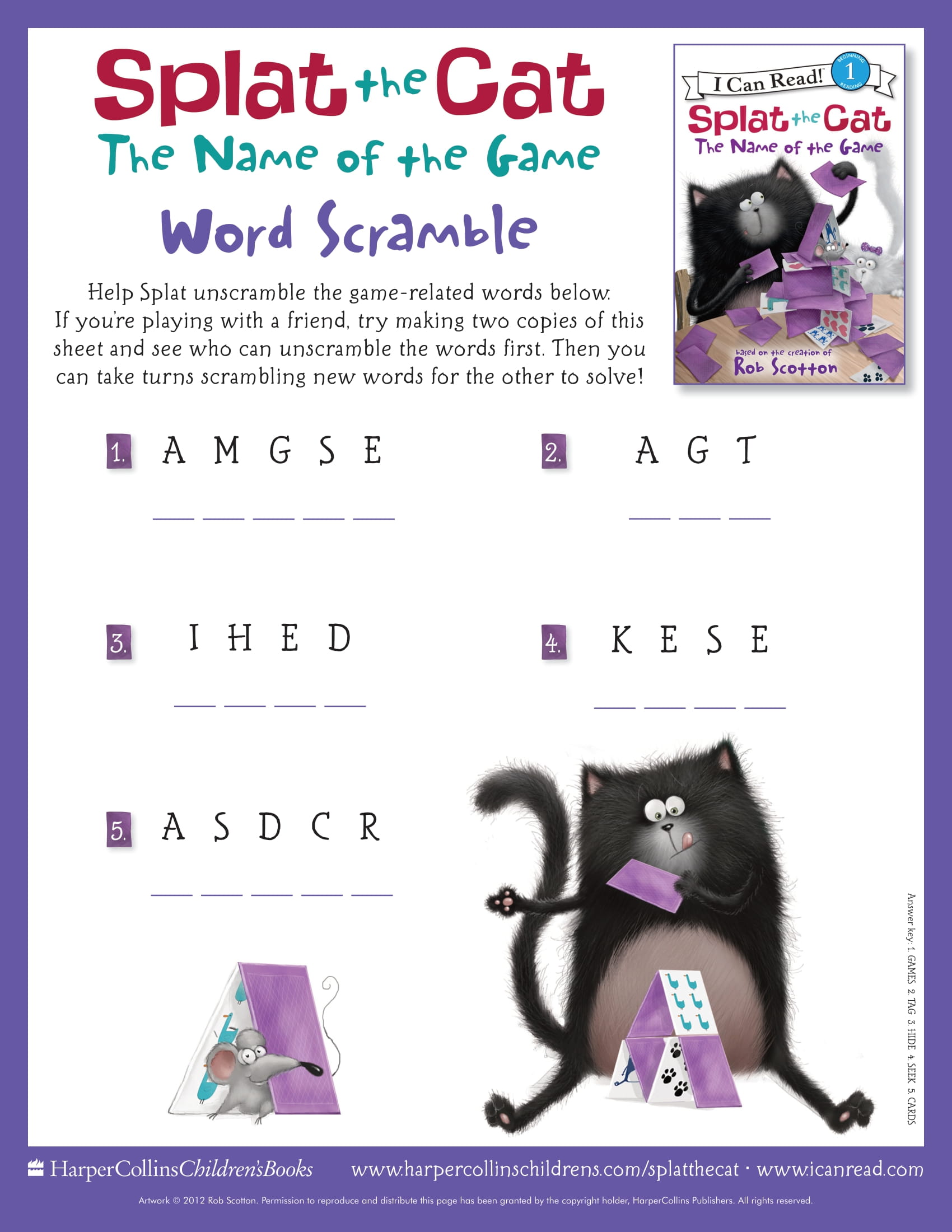 Word Scramble with Splat the Cat